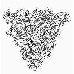 黑色倒三角花纹