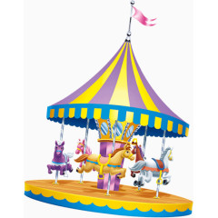 卡通彩色旋转木马