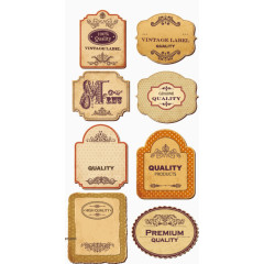 复古欧式花纹标签