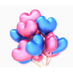 彩色爱心浪漫氢气球