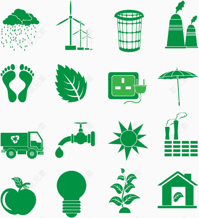 创意绿色环保图标
