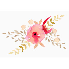 清新手绘水彩花朵