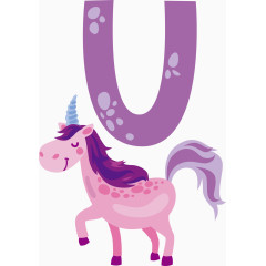 卡通字母U