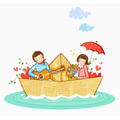 情侣卡通人物情人节素材