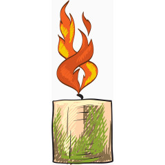 手绘怀旧卡通蜡烛 