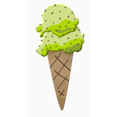 立体冰淇淋绿色