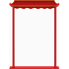 红色房子边框古代房梁PS房子边框新年首页