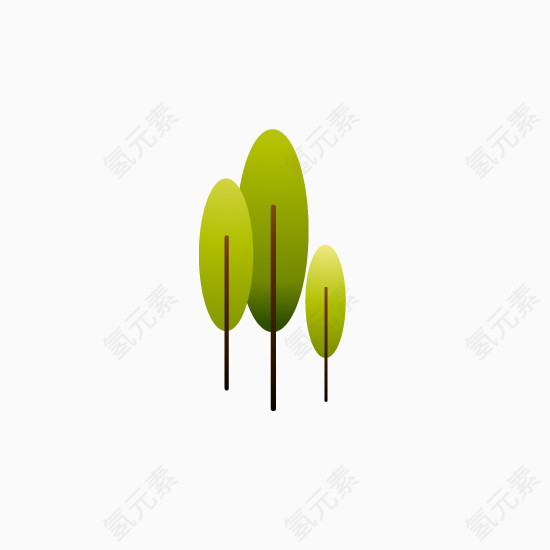 卡通小树矢量图