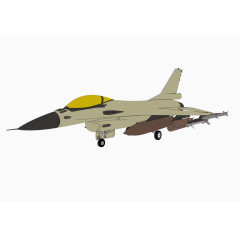 灰色F16侧面轰战机