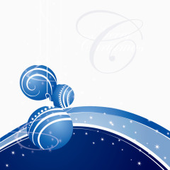 矢量蓝色圣诞球插图