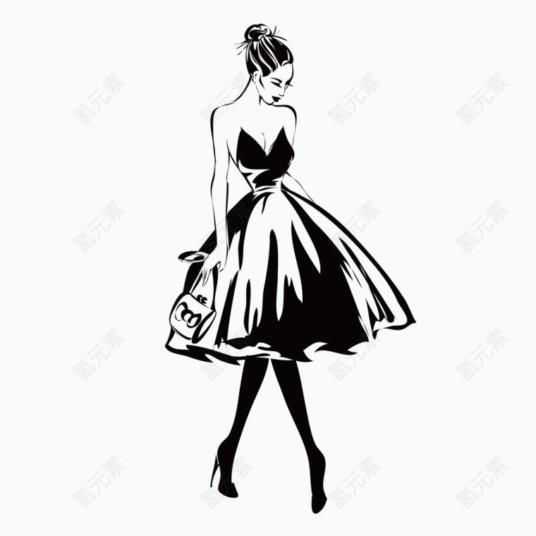 跳舞美女剪影