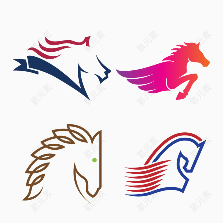 马类立体logo设计