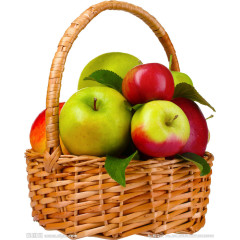 手绘图片手绘水果素材 精美苹果篮子