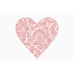 粉色花纹艺术爱心