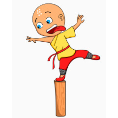 踩木桩的小沙弥