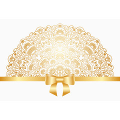 扇子蕾丝花纹蝴蝶结