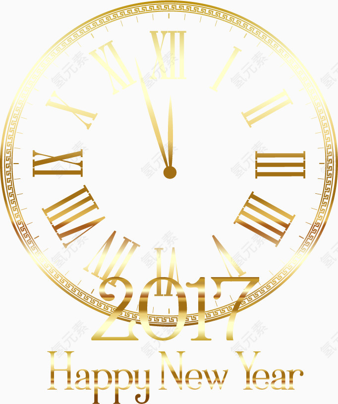 金色新年倒数时钟