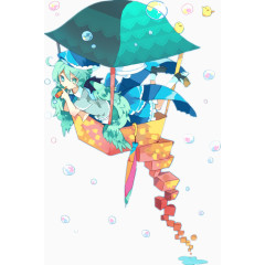 二次元蓝发的妹子