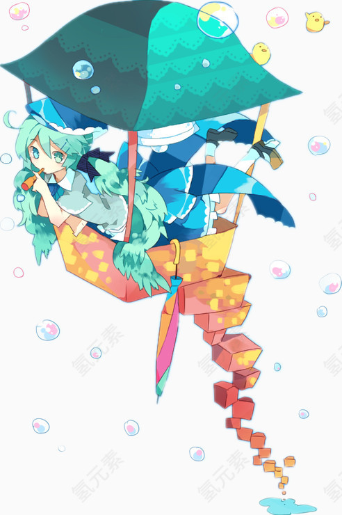二次元蓝发的妹子