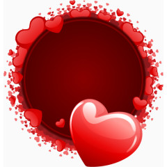 浪漫爱情情人节心形花环