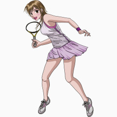 挥动球拍的女孩