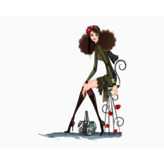 卡通女孩素材西方人物图案