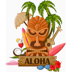 椰树夏季度假素材