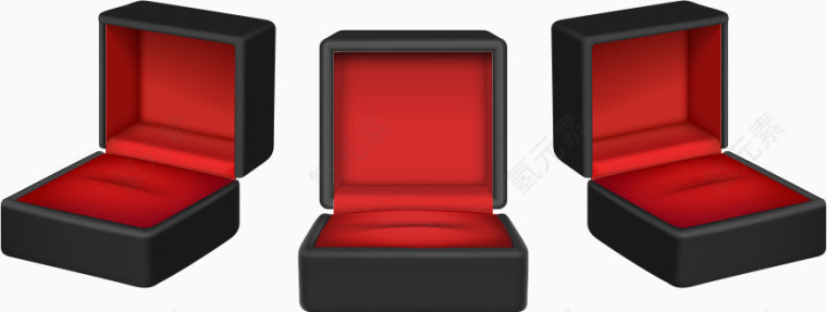 矢量红色高档首饰盒