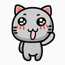 猫灰色的情感Gray-cat-icons