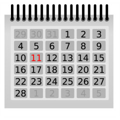 一个月的日历