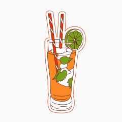 夏日海滩卡通图