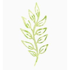 黄色手绘花纹树叶