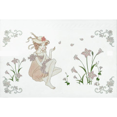 优雅美女花园赏花