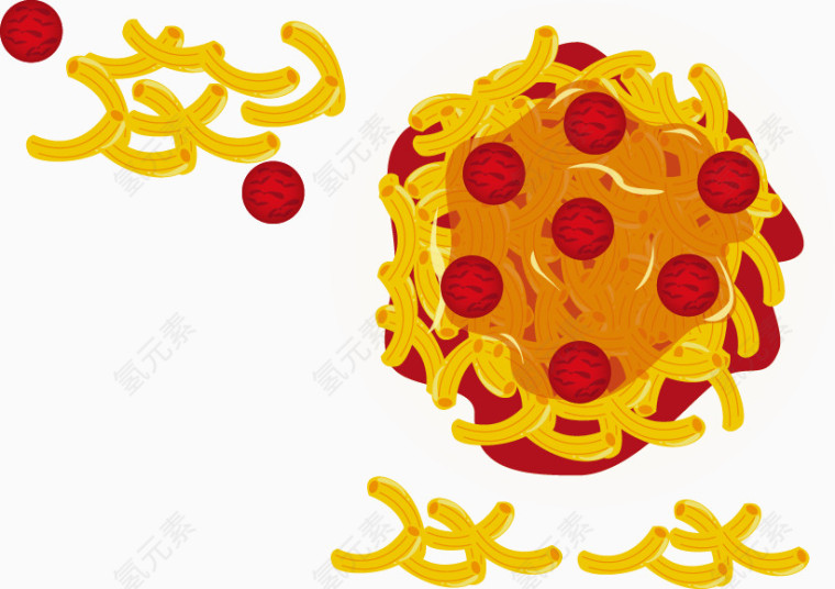 矢量番茄通心粉