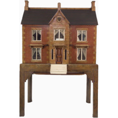 橡木色小洋房模型