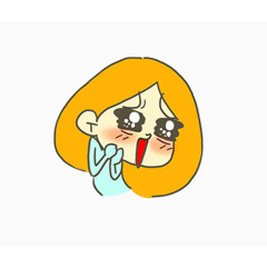 卡通手绘吃惊的小女孩