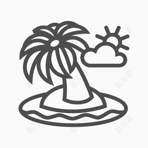 卡通旅游元素图标