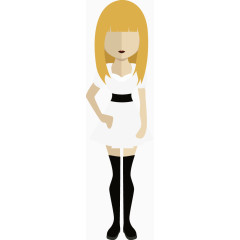 黄发裙装时尚女人矢量素材