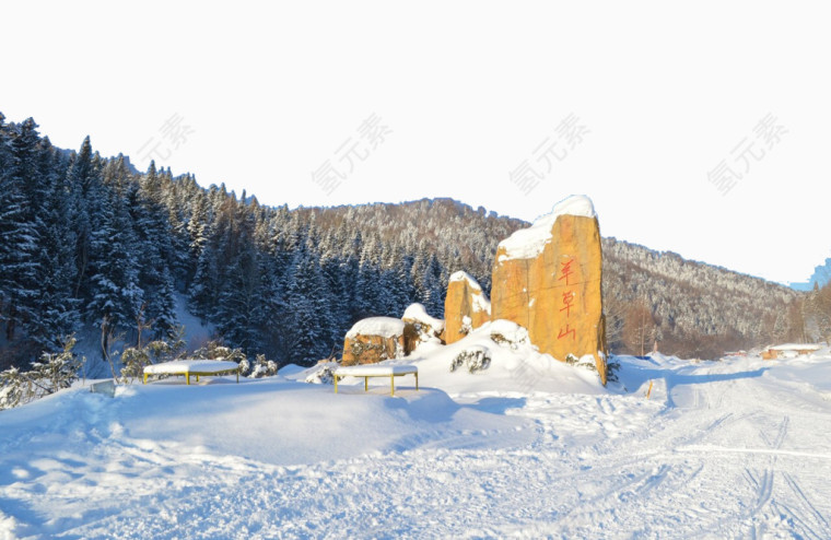 牡丹江羊草山雪景