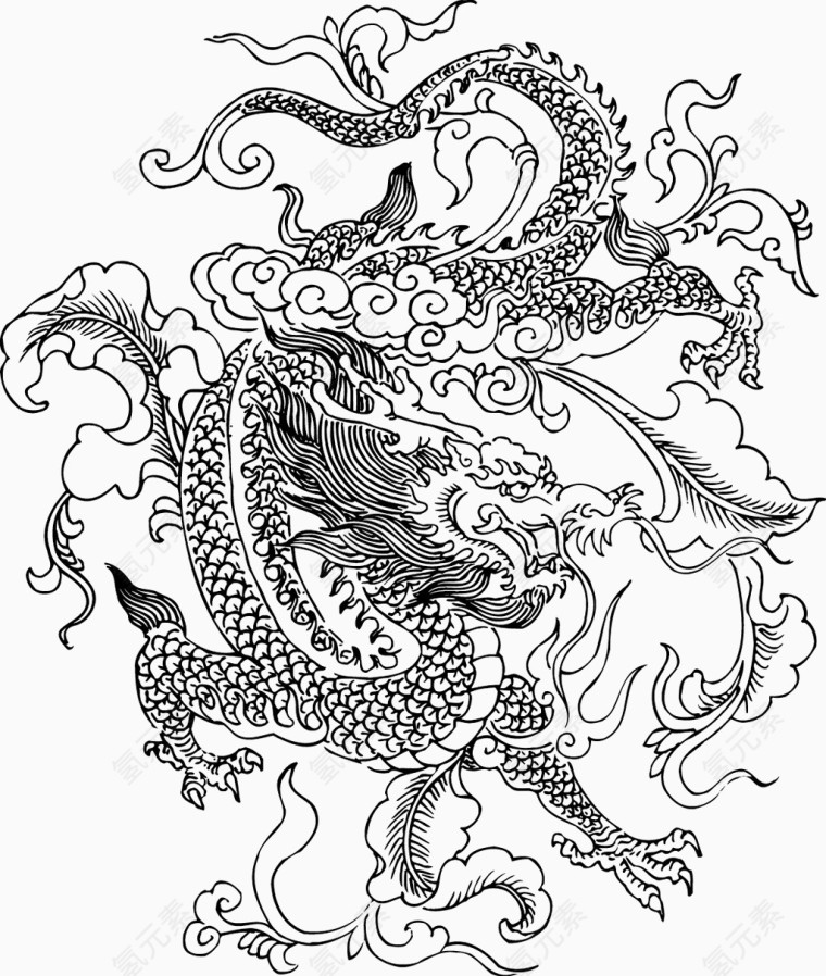 中国风古典龙纹