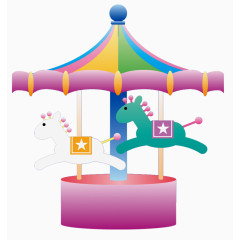 可爱梦幻游乐场旋转木马