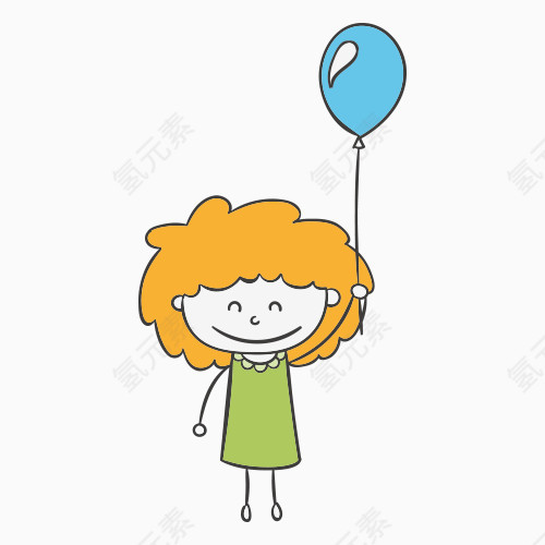 卡通涂鸦小女孩