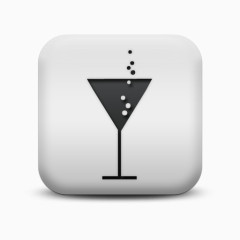 磨砂白广场图标食品饮料喝玻璃香槟食品饮料图标