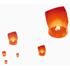 天空中的孔明灯素材