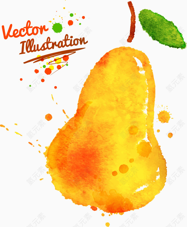 水彩梨子