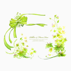 精美绿色花纹边框