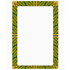 绿色花纹相册边框