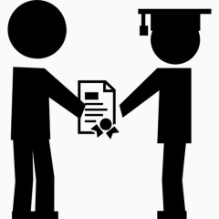 毕业典礼授予毕业证书图标