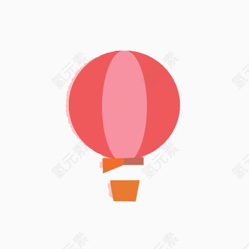 卡通粉色热气球