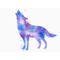 水彩狼